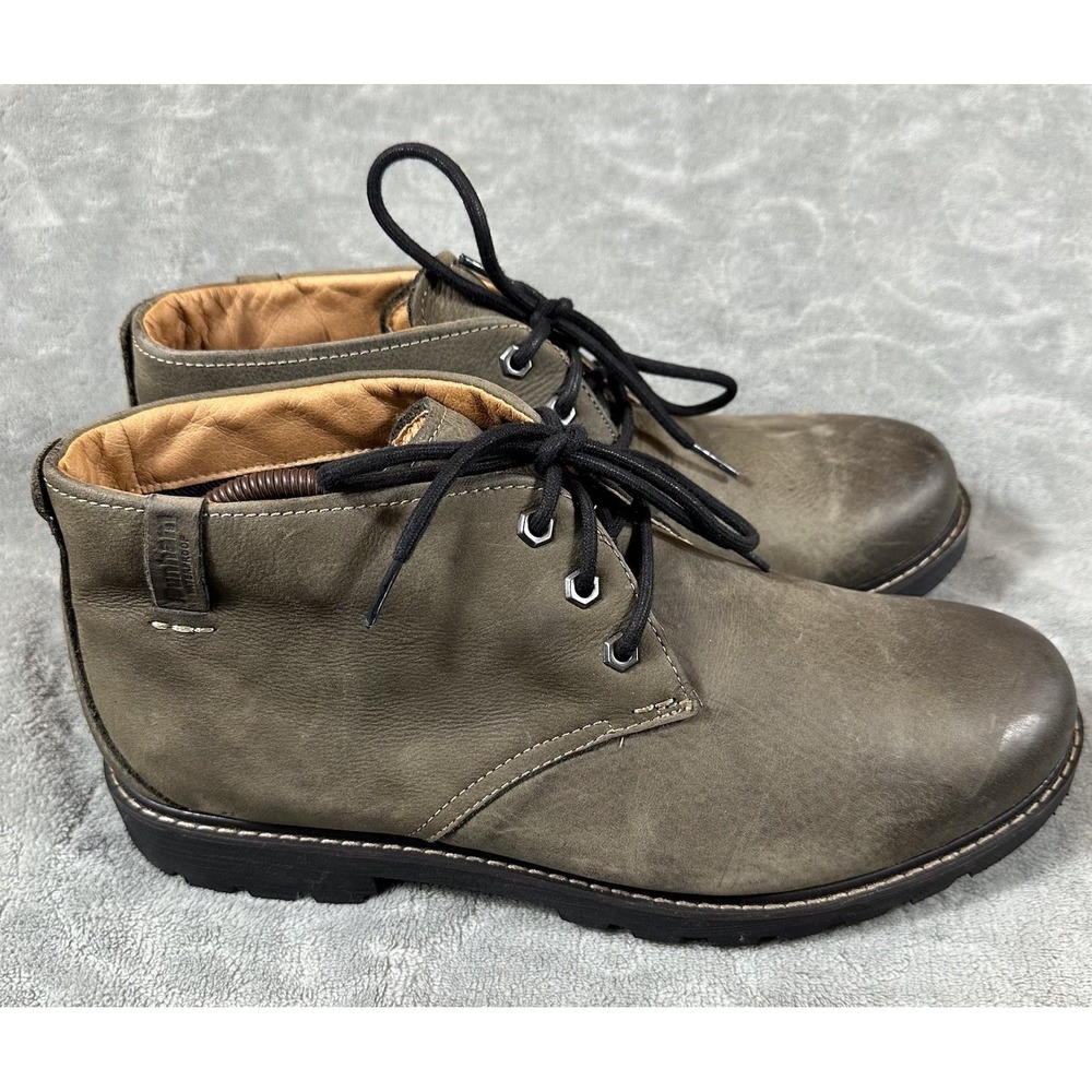 Dunham Mens Royalton Leather Waterproof Chukka Boots 11.5 Lace Ankle Gray Work